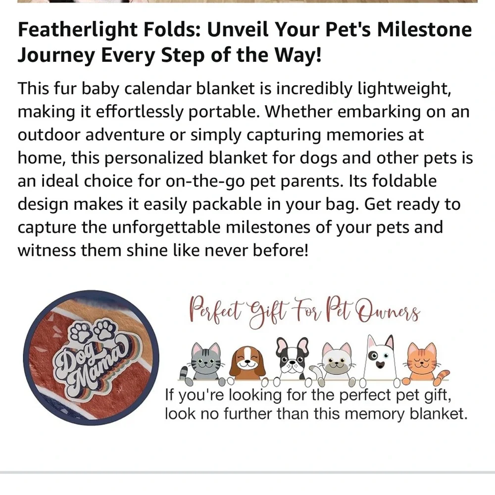 NIP Pet Birthday Milestone Blanket set
